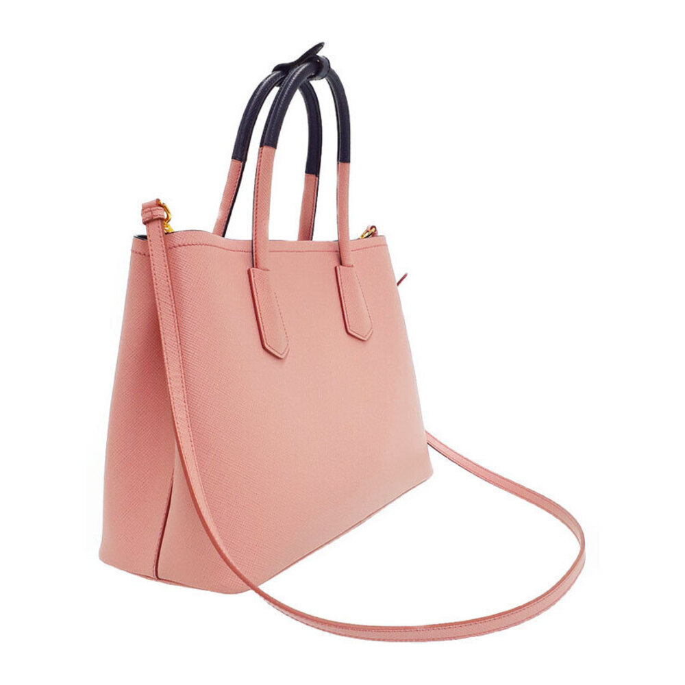 Prada Saffiano Double handles bag tote leather top Pink